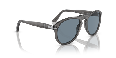 Persol 649 - Original con Montura Gris Transparente y Lentes Azul - Imagen 3