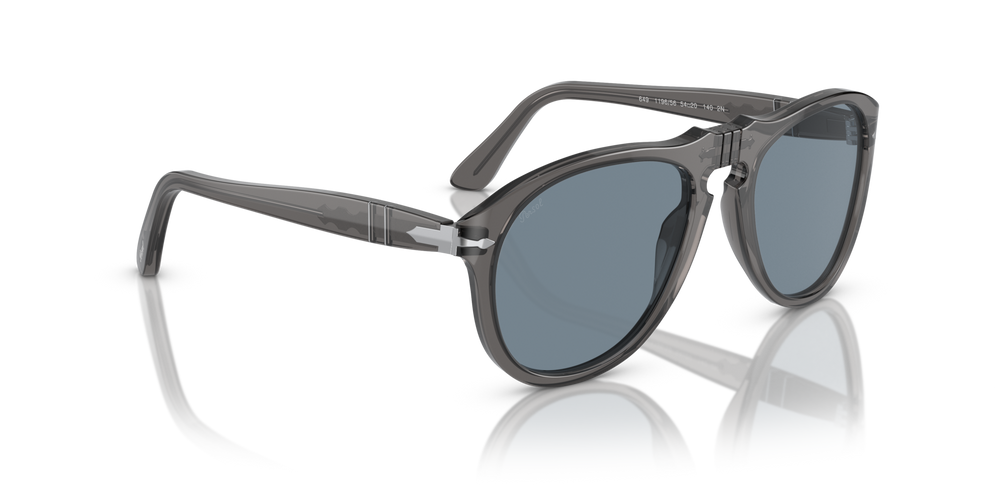Persol 649 - Original con Montatura Grigio Trasparente e Lenti Blu - Immagine 3