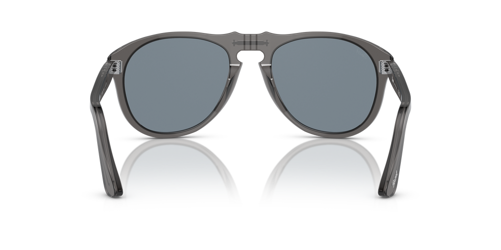 Persol 649 - Original con Montura Gris Transparente y Lentes Azul - Imagen 5