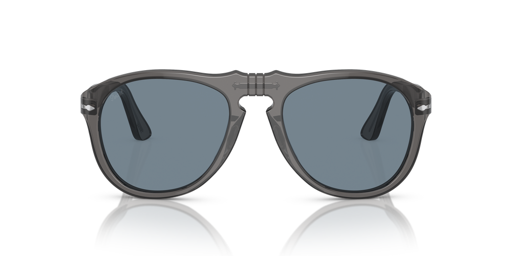 Persol 649 - Original con Montura Gris Transparente y Lentes Azul - Imagen 2