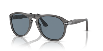 Persol 649 - Original con Montura Gris Transparente y Lentes Azul - Imagen 1