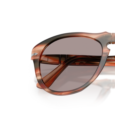 Persol 649 - Original avec Monture Striped Red &amp; Green et Verres Violet – Image variante