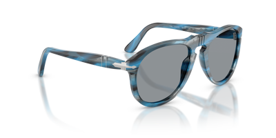 Persol 649 - Original con Montatura Striato Blu e Grigio e Lenti Grigio - Immagine 3