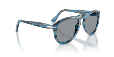 Persol 649 - Original con Montura Azul y Gris a Rayas y Lentes Gris - Imagen 3