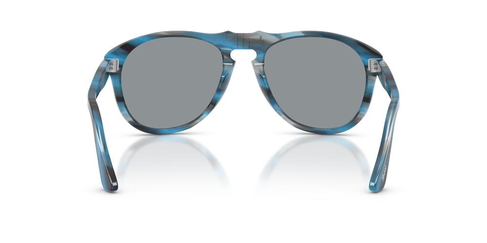 Persol 649 - Original con Montatura Striato Blu e Grigio e Lenti Grigio - Immagine 5