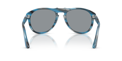 Persol 649 - Original con Montatura Striato Blu e Grigio e Lenti Grigio - Immagine 5