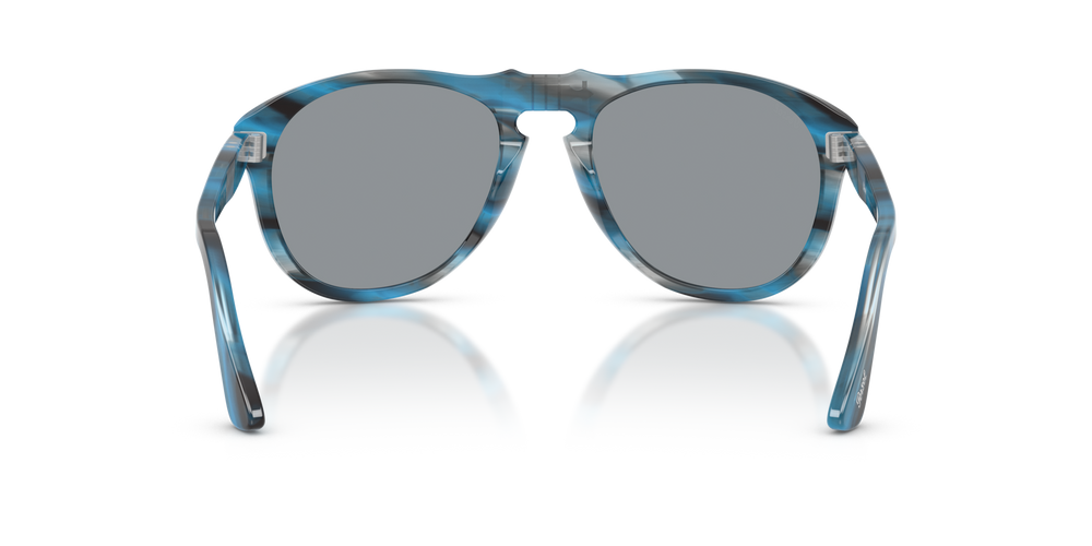 Persol 649 - Original with Striped Blue And Grey Frame and Grey Lenses - Image 5