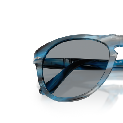 Persol 649 - Original con Montura Azul y Gris a Rayas y Lentes Gris – Imagen de variante