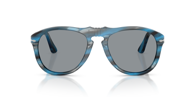 Persol 649 - Original con Montatura Striato Blu e Grigio e Lenti Grigio - Immagine 2
