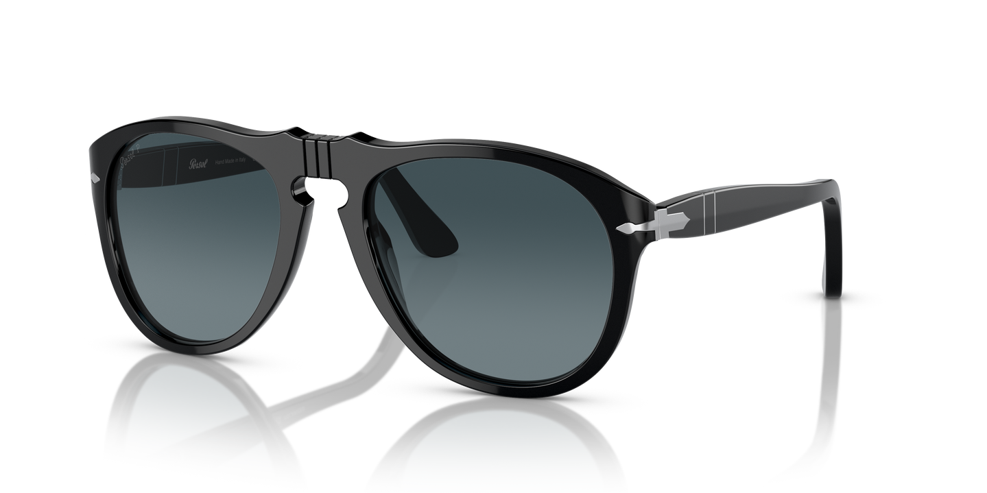 Persol 649 - Original avec Monture Noir et Verres Bleu - Image 1