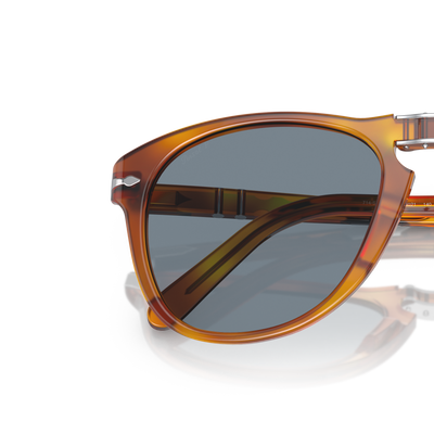 Persol 714SM - Steve McQueen with Light Havana Frame and Blue Lenses – Variant Image