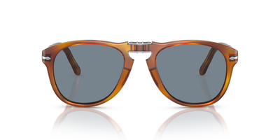 Persol 714SM - Steve McQueen with Light Havana Frame and Blue Lenses - Image 3