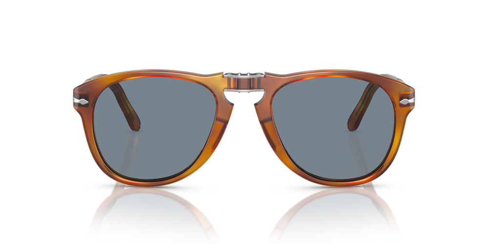 Persol 714SM - Steve McQueen avec Monture Havana Clair et Verres Bleu - Image 3