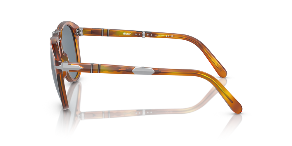 Persol 714SM - Steve McQueen with Light Havana Frame and Blue Lenses - Image 4