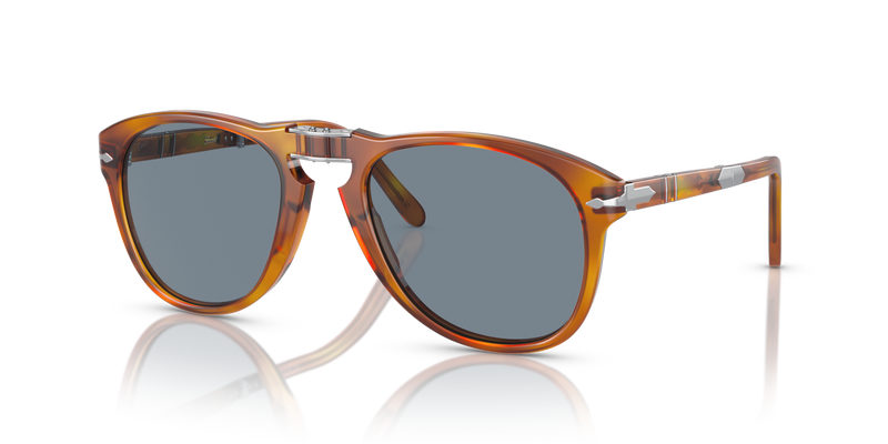 Visit 714SM - Steve McQueen with Light Havana Frame and Blue Lenses
