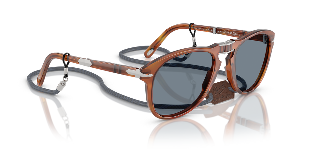 Persol 714SM - Steve McQueen - Exclusive con Montatura Terra di Siena e Lenti Blu - Immagine 4