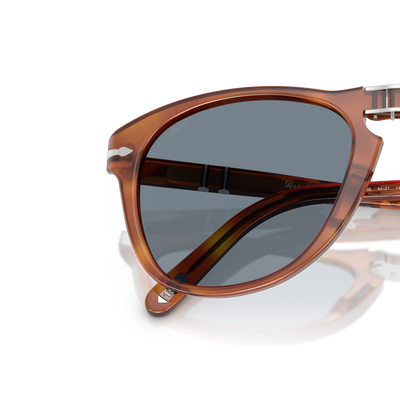 Persol 714SM - Steve McQueen - Exclusive with Terra Di Siena Frame and Blue Lenses – Variant Image