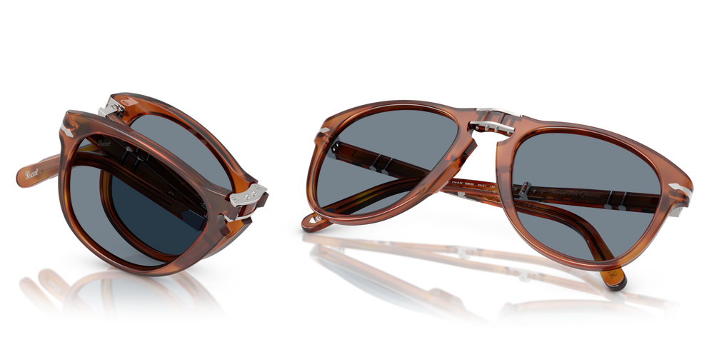 Persol 714SM - Steve McQueen - Exclusive with Terra Di Siena Frame and Blue Lenses - Image 7