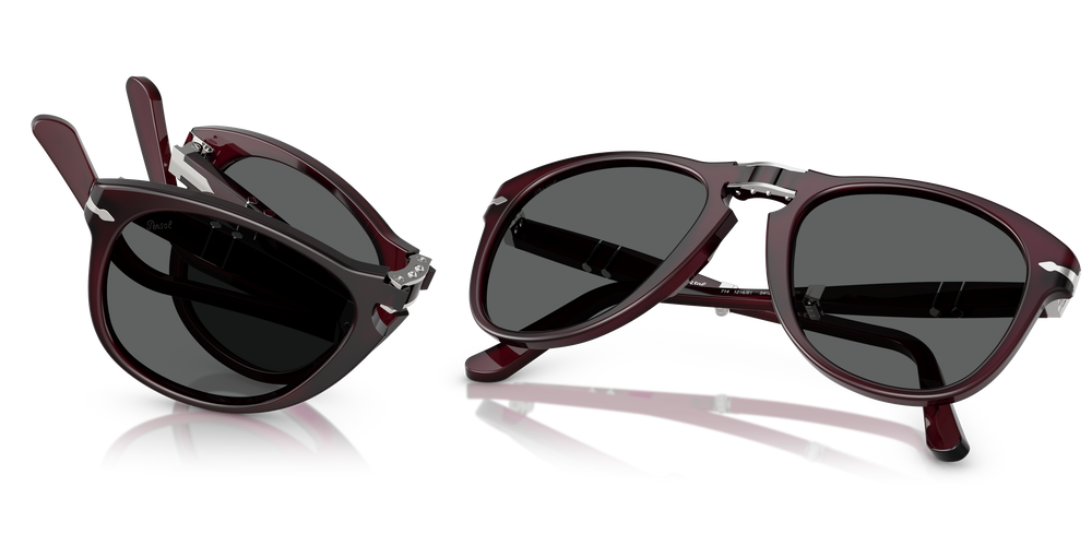 Persol 714 - Original con Montatura Prugna perlaceo e Lenti Grigio - Immagine 7
