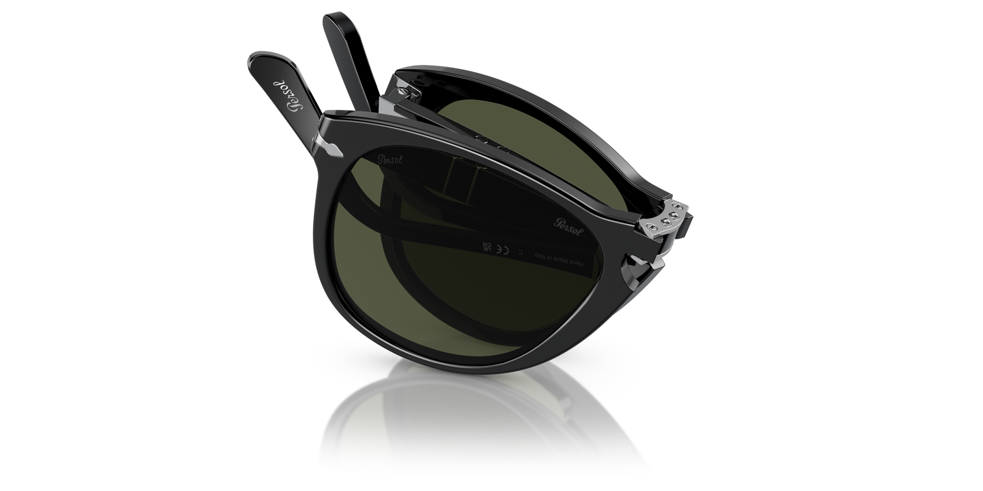 Persol 714 - Original with Black Frame and Green Lenses | Persol® US