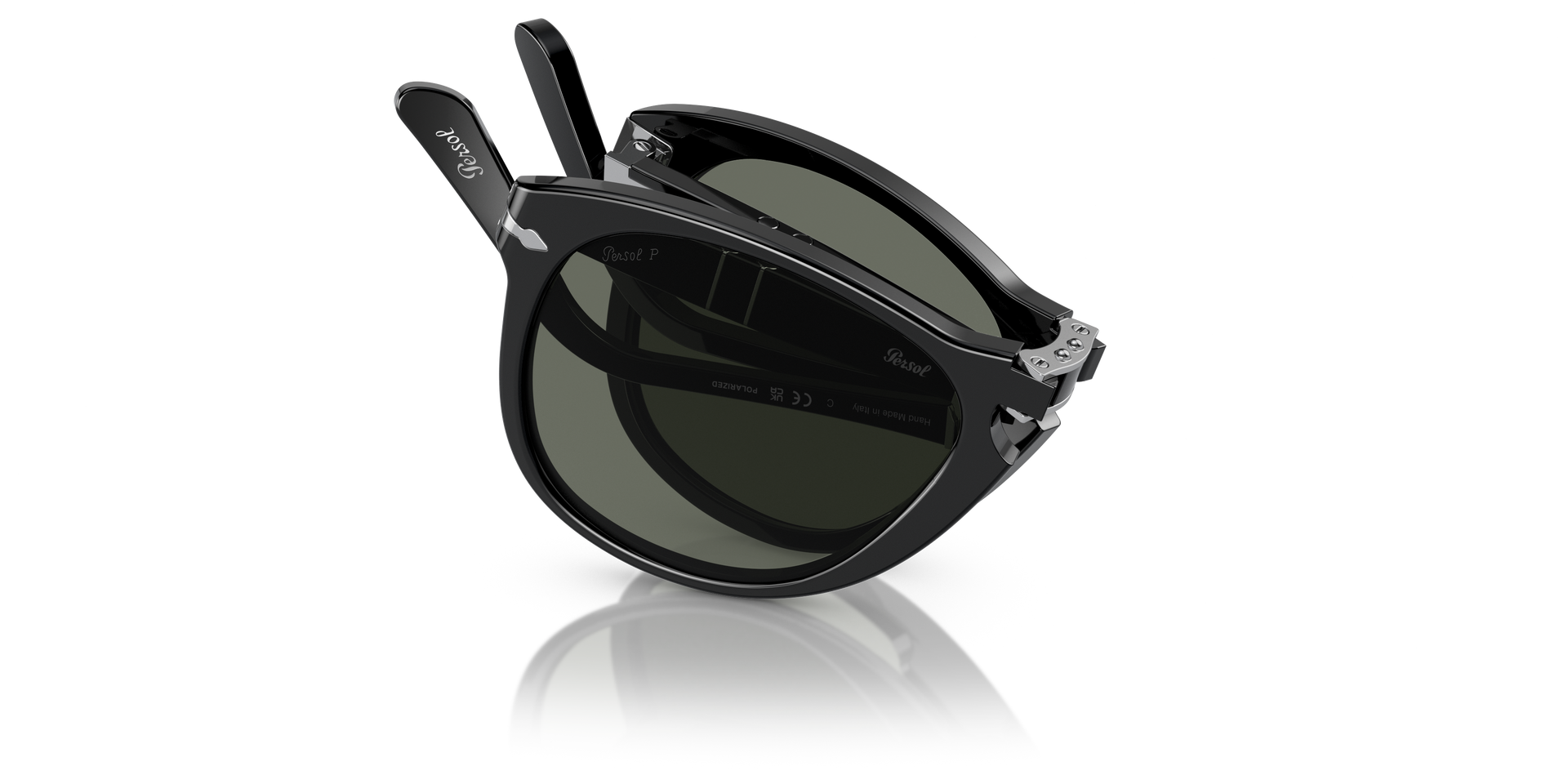 Persol 714 - Original with Black Frame and Green Lenses | Persol® US