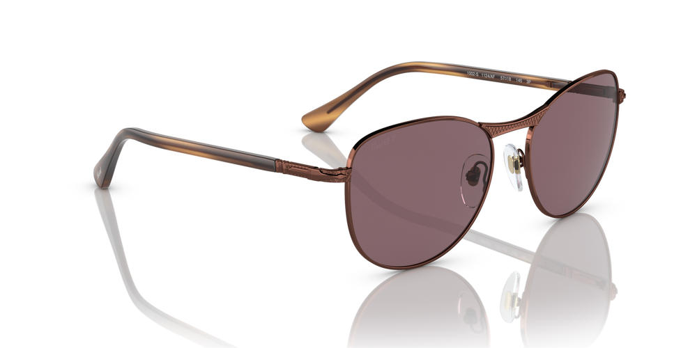 Persol PO1002S con Montura Marrón Brillante y Lentes Violeta - Imagen 3