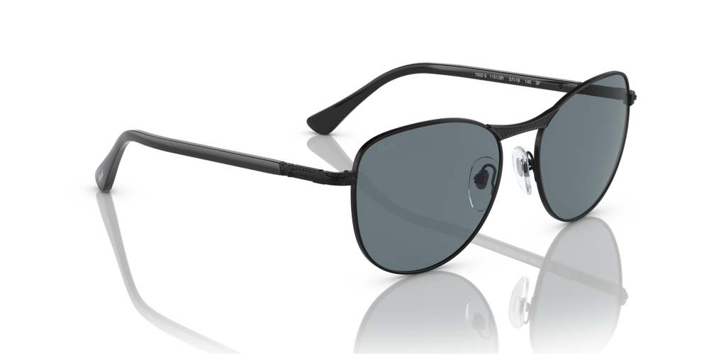 Persol PO1002S mit Schwarz halbglänzend Gestell und Blau Gläsern - Bild 3