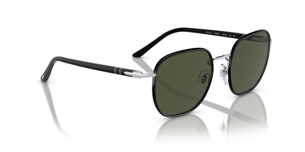 Persol PO1015SJ with Silver / Black Frame and Green Lenses - Image 3