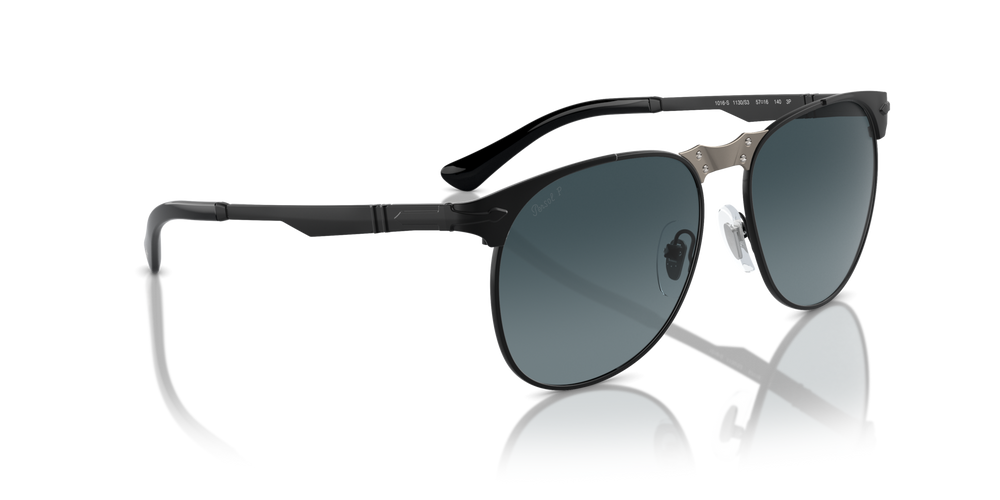 Persol 649 Iron with Black Frame and Blue Lenses - Image 3