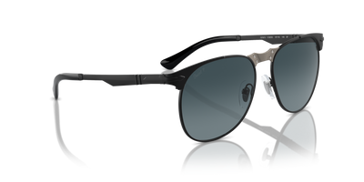 Persol 649 Iron with Black Frame and Blue Lenses - Image 3