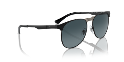 Persol 649 Iron with Black Frame and Blue Lenses - Image 3