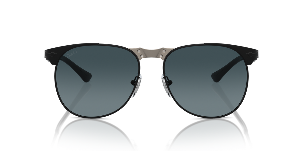 Persol 649 Iron with Black Frame and Blue Lenses - Image 2