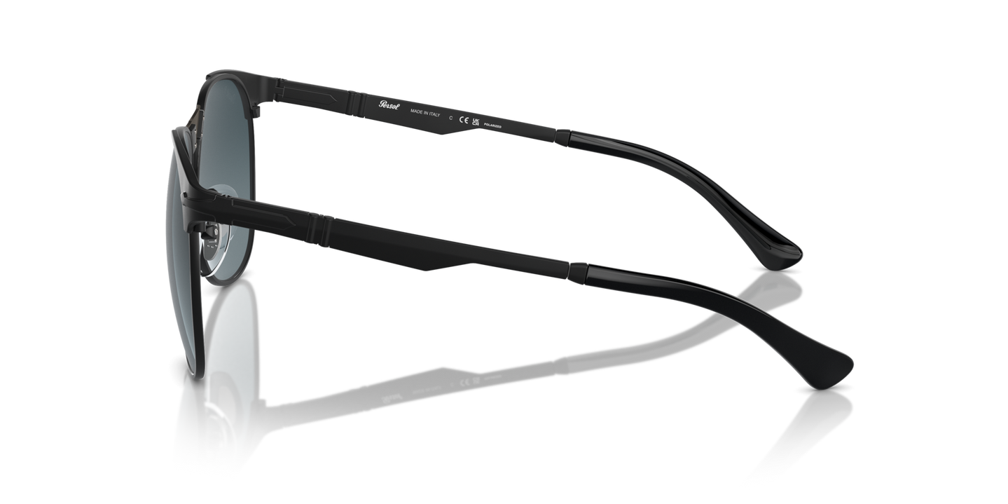 Persol 649 Iron with Black Frame and Blue Lenses - Image 1