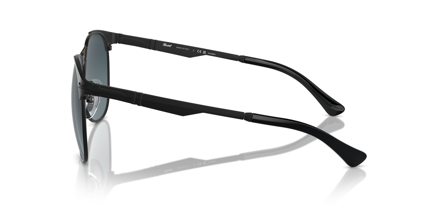 Persol 649 Iron with Black Frame and Blue Lenses - Image 1
