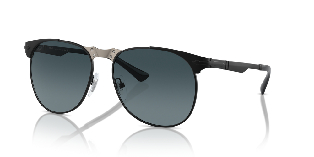 Persol 649 Iron with Black Frame and Blue Lenses - Image 1