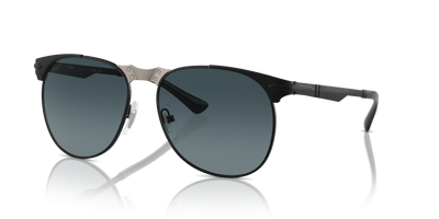 Persol 649 Iron with Black Frame and Blue Lenses - Image 1