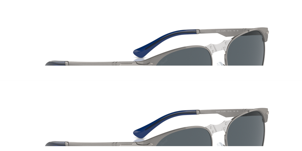 Persol 649 Iron con Montura Gunmetal y Lentes Azul - Imagen 3