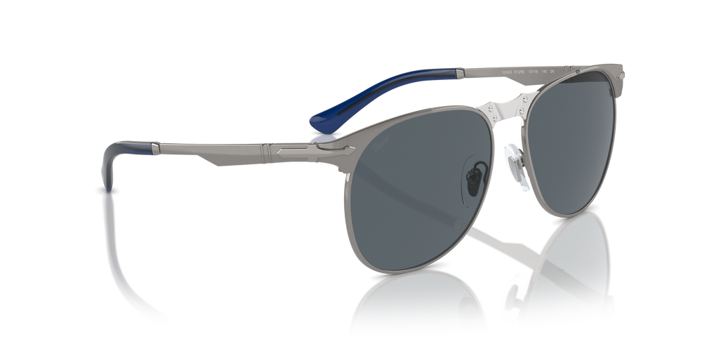 Persol 649 Iron mit Gunmetal Gestell und Blau Gläsern - Bild 3