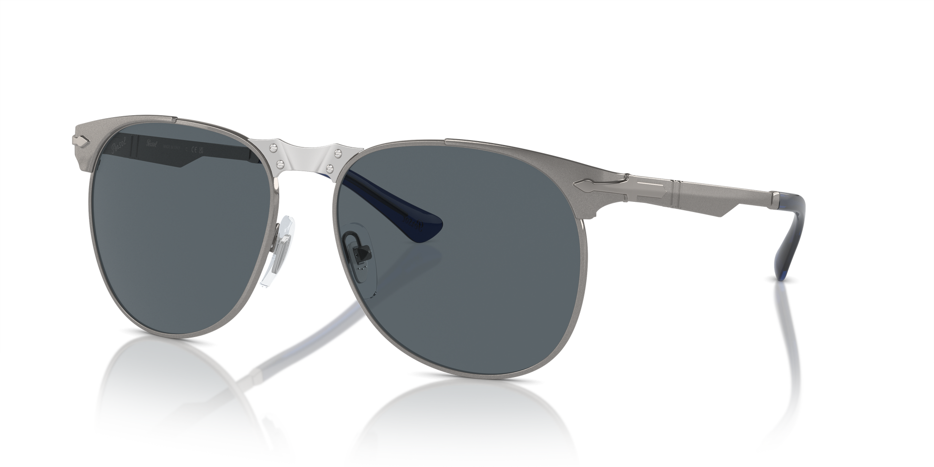 Persol 649 Iron with Gunmetal Frame and Blue Lenses | Persol® US