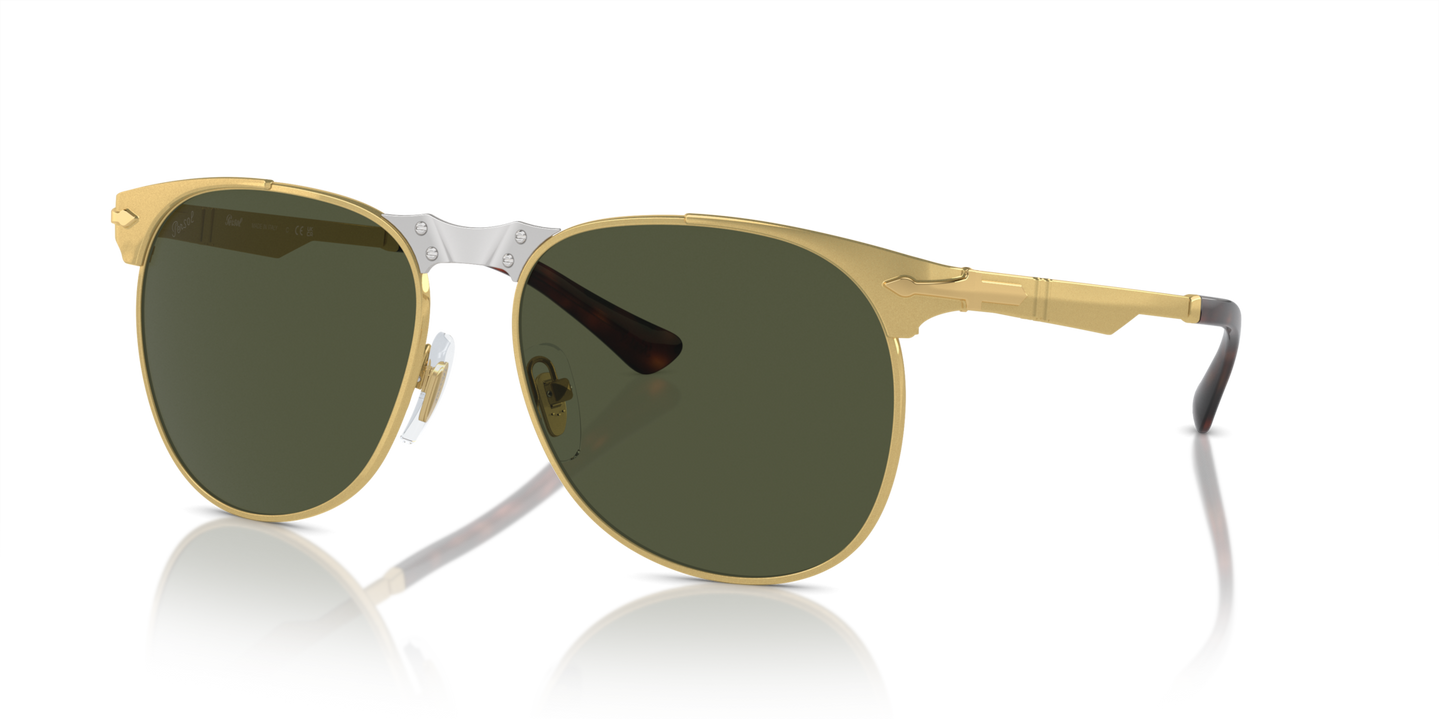 Persol 649 Iron with Gold Frame and Green Lenses - Image 1