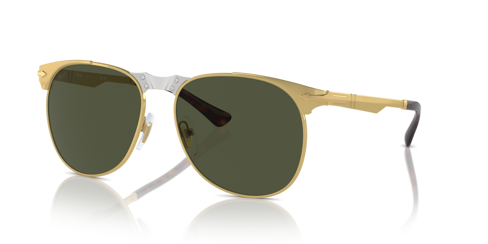 Persol 649 Iron with Gold Frame and Green Lenses - Image 1