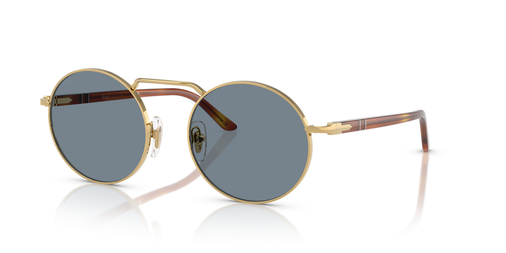persol PO1019S ペルソル サングラス Persol PO1019S with Gold Frame and Blue Lenses | Persol® US