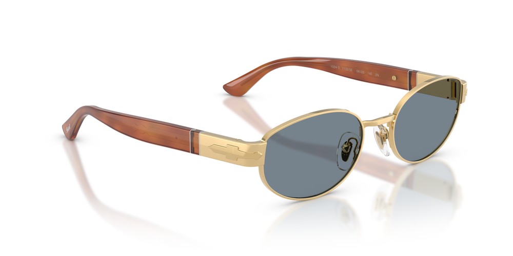Persol PO1024S mit Gold Gestell und Blau Gläsern - Bild 3