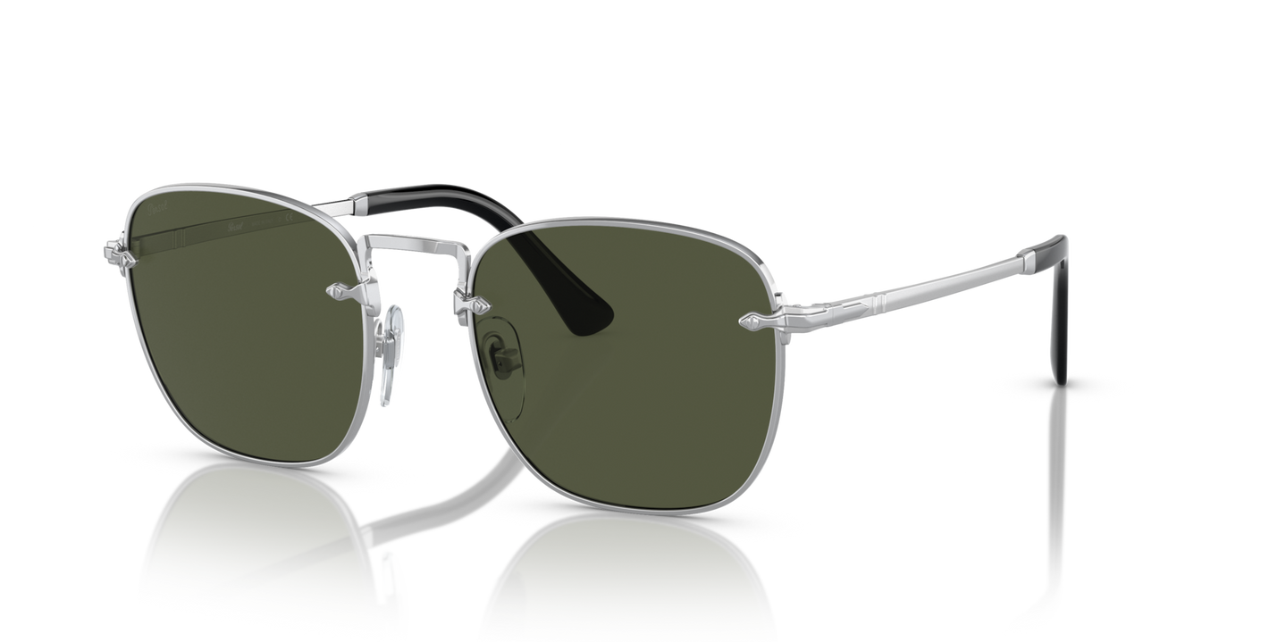 Persol PO2490S with Silver Frame and Green Lenses - Image 1