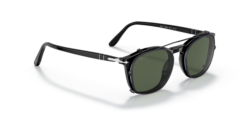 Persol PO3007C Clip avec Monture Gunmetal et Verres Vert - Image 4