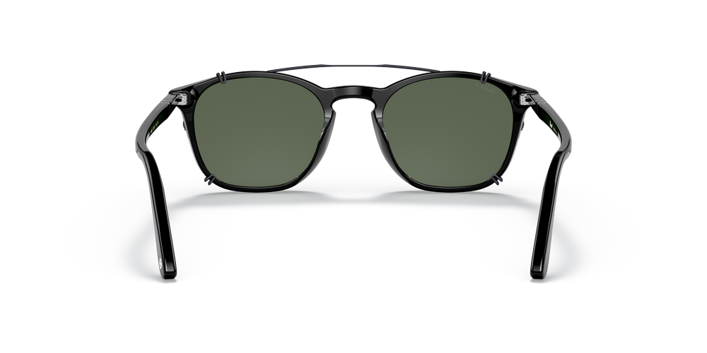 Persol PO3007C Clip with Gunmetal Frame and Green Lenses | Persol® BM