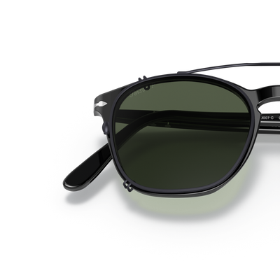Persol PO3007C Clip avec Monture Gunmetal et Verres Vert – Image variante