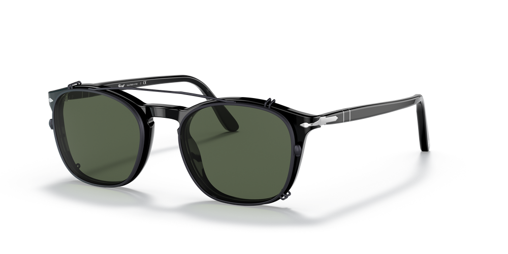 Persol PO3007C Clip con Montura Gunmetal y Lentes Verde - Imagen 2