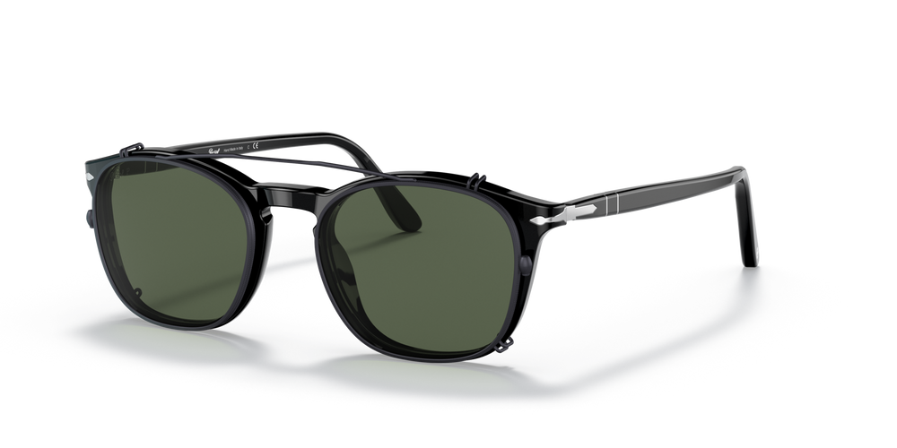 Persol PO3007C Clip avec Monture Gunmetal et Verres Vert - Image 2