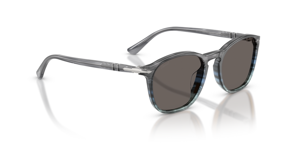 Persol PO3007SX with Gradient Stripped Grey Blue Frame and Grey Lenses - Image 3